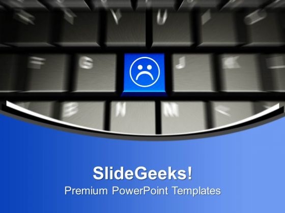 Computer Keyboard With Sad Smiley Face PowerPoint Templates Ppt Backgrounds For Slides 0113 Computer Keyboard With Sad Smiley Face PowerPoint Templates Ppt Backgrounds For Slides 0113