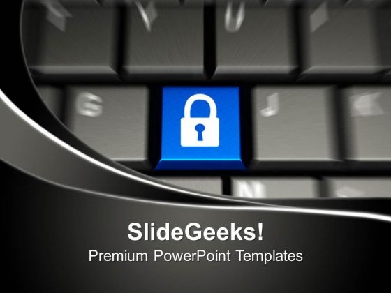 Computer Keyboard With Security Keys PowerPoint Templates And PowerPoint Themes 0912