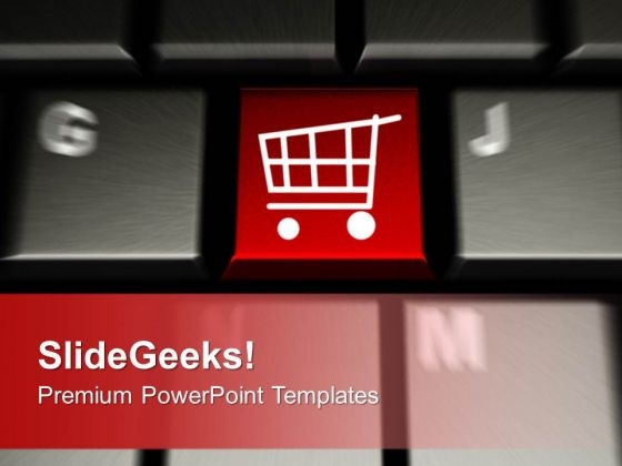 Computer Keyboard With Shopping Cart Key PowerPoint Templates Ppt Backgrounds For Slides 0113