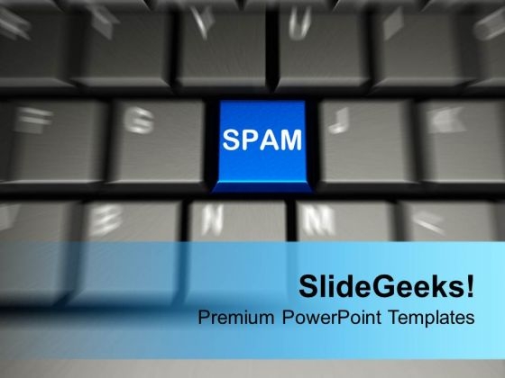 Computer Keyboard With Spam Unwanted Mails PowerPoint Templates Ppt Backgrounds For Slides 0113 Computer Keyboard With Spam Unwanted Mails PowerPoint Templates Ppt Backgrounds For Slides 0113