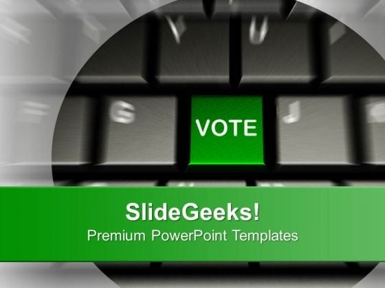 Computer Keyboard With Vote Button Election PowerPoint Templates Ppt Backgrounds For Slides 0113