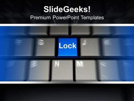 Computer Keyboard With Word Lock PowerPoint Templates Ppt Backgrounds For Slides 0113