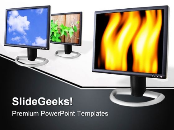 Computer Monitor Colors Internet PowerPoint Templates And PowerPoint Backgrounds 0211