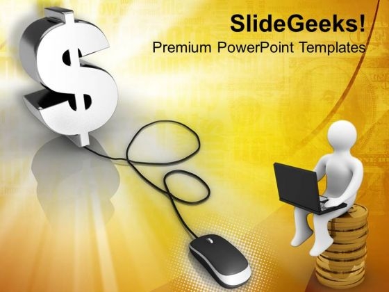Computer Mouse Connected To Dollar Sign PowerPoint Templates Ppt Backgrounds For Slides 0213
