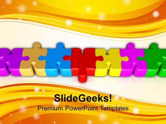 Connected Coloful Puzzle Parts PowerPoint Templates Ppt Backgrounds For Slides 0113