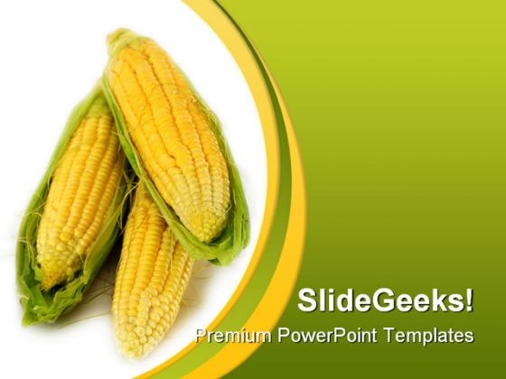 Corn Nature PowerPoint Template 0610