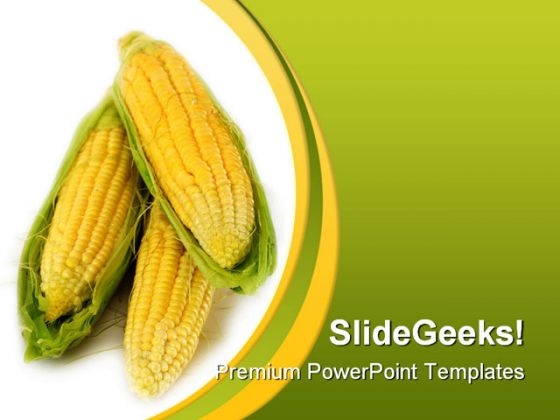 Corn Nature PowerPoint Template 0610 Corn Nature PowerPoint Template 0610