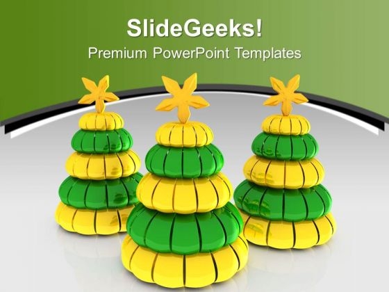 Creative Christmas Pine Tree Celebration PowerPoint Templates Ppt Backgrounds For Slides 0413