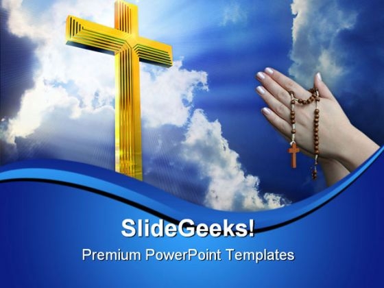 Cross In Heaven Religion PowerPoint Themes And PowerPoint Slides 0811