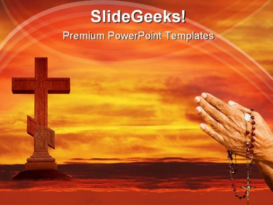 Cross In The Sky Religion PowerPoint Themes And PowerPoint Slides 0511