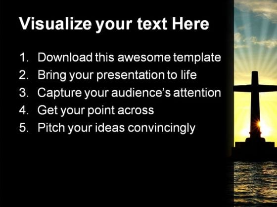 cross_in_water_religion_powerpoint_template_0610_text