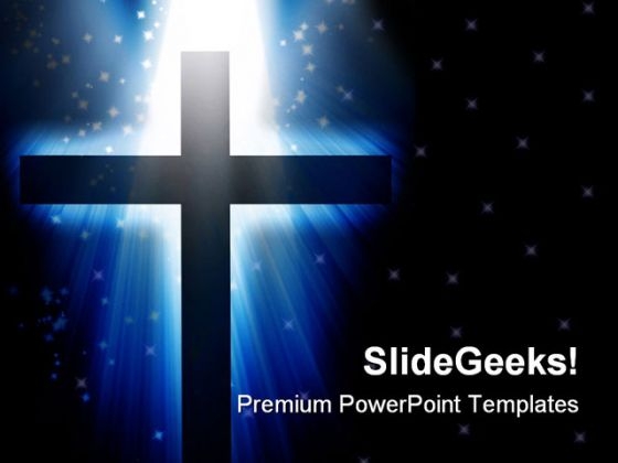 Cross Light Religion PowerPoint Template 0610 Cross Light Religion PowerPoint Template 0610