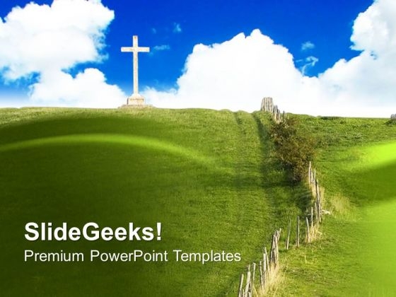 Cross On The Hill Nature PowerPoint Templates And PowerPoint Themes 0712 Cross On The Hill Nature PowerPoint Templates And PowerPoint Themes 0712