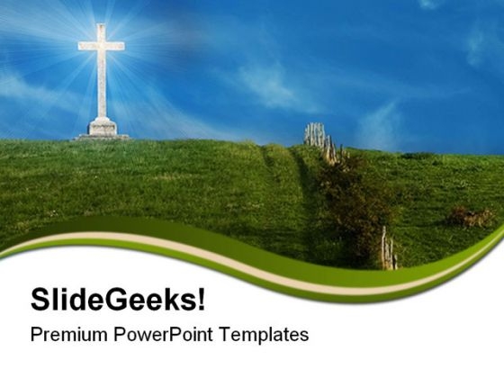 Cross On The Hill Religion PowerPoint Themes And PowerPoint Slides 0811 Cross On The Hill Religion PowerPoint Themes And PowerPoint Slides 0811