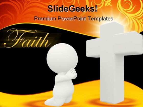 Cross Prayer Religion PowerPoint Template 0910 Cross Prayer Religion PowerPoint Template 0910