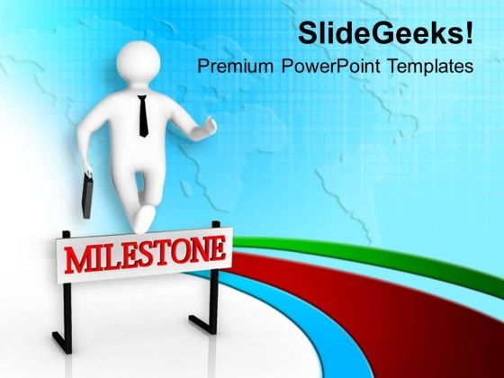 Crossing A Hurdle Milestones PowerPoint Templates Ppt Backgrounds For Slides 0613 Crossing A Hurdle Milestones PowerPoint Templates Ppt Backgrounds For Slides 0613