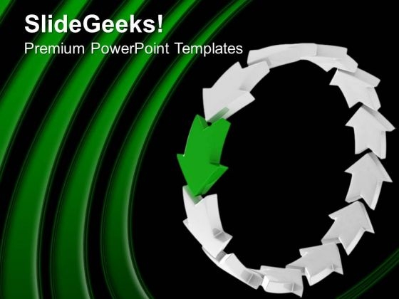 Curved Arrows Forming Circle Green Background PowerPoint Templates Ppt Backgrounds For Slides 0213 Curved Arrows Forming Circle Green Background PowerPoint Templates Ppt Backgrounds For Slides 0213