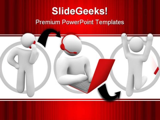 Customer Support People PowerPoint Template 0910 Customer Support People PowerPoint Template 0910