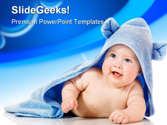 Cute Baby Children PowerPoint Template 0810