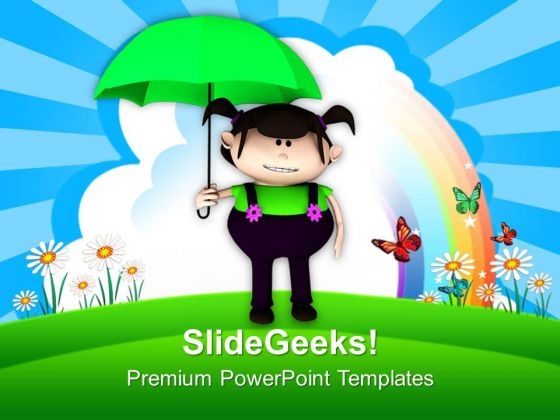 Cute Girl With Umbrella PowerPoint Templates Ppt Backgrounds For Slides 0613 Cute Girl With Umbrella PowerPoint Templates Ppt Backgrounds For Slides 0613