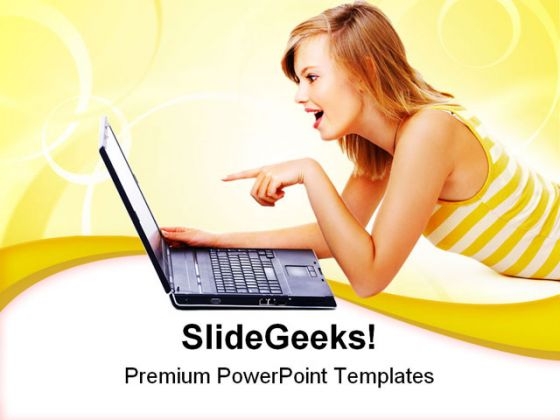 Cute Teenager With Laptop Internet PowerPoint Templates And PowerPoint Backgrounds 0211 Cute Teenager With Laptop Internet PowerPoint Templates And PowerPoint Backgrounds 0211