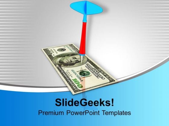 Dart Hitting Dollar Finance Target PowerPoint Templates Ppt Backgrounds For Slides 0113