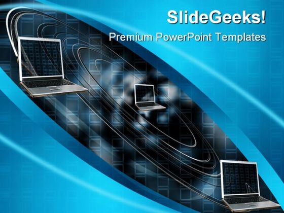 Data Flow Computer PowerPoint Background And Template 1210