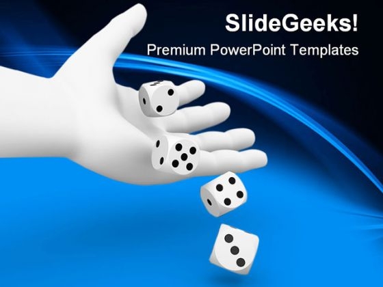Dice Rolling From Hand Game PowerPoint Themes And PowerPoint Slides 0211