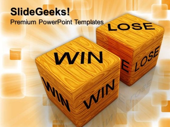 Dice Win Vs Lose Success PowerPoint Templates And PowerPoint Themes 0712