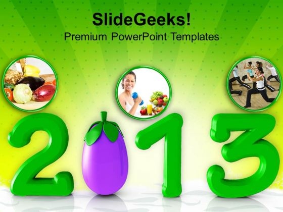 Diet Resolution In New Year Health PowerPoint Templates Ppt Backgrounds For Slides 1212