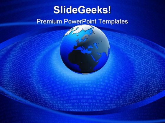 Digital Earth Globe PowerPoint Template 1110 Digital Earth Globe PowerPoint Template 1110
