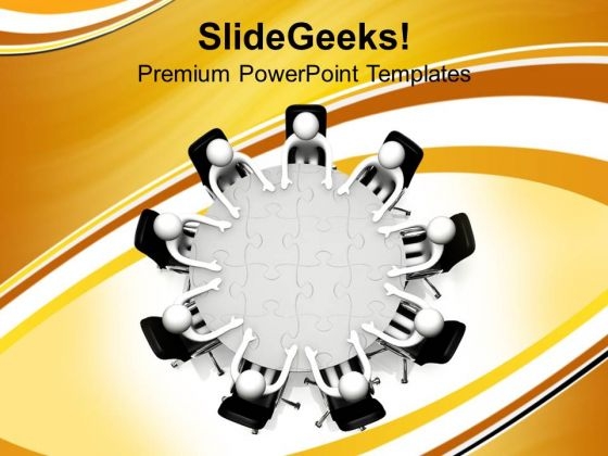 Discussing At Conference Table Business PowerPoint Templates Ppt Backgrounds For Slides 0113 Discussing At Conference Table Business PowerPoint Templates Ppt Backgrounds For Slides 0113