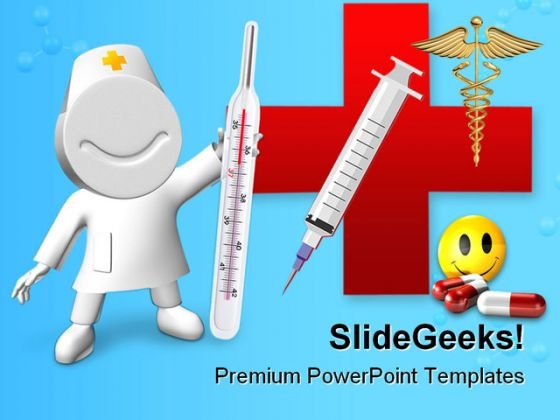 Doctor With Thermometer Hospitality PowerPoint Themes And PowerPoint Slides 0211