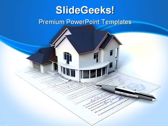 Documents On The House Real Estate PowerPoint Templates And PowerPoint Backgrounds 0411