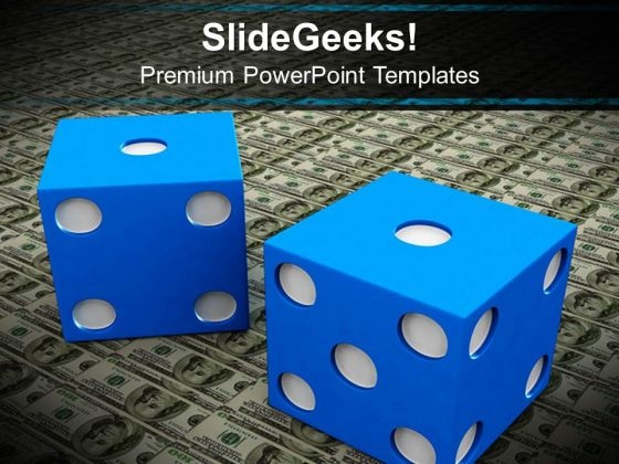 Dollar And Blue Dice Finance PowerPoint Templates And PowerPoint Themes 1012