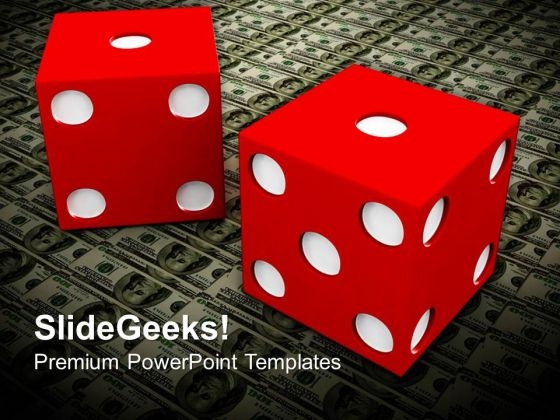Dollar And Red Dice Business PowerPoint Templates And PowerPoint Themes 1012 Dollar And Red Dice Business PowerPoint Templates And PowerPoint Themes 1012