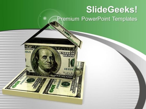 Dollar House Money PowerPoint Templates Ppt Backgrounds For Slides 0113 Dollar House Money PowerPoint Templates Ppt Backgrounds For Slides 0113