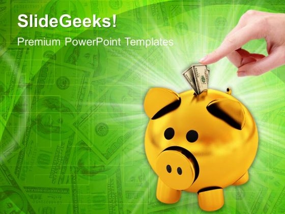Dollar Notes And Piggy Bank Currency PowerPoint Templates And PowerPoint Themes 1012 Dollar Notes And Piggy Bank Currency PowerPoint Templates And PowerPoint Themes 1012