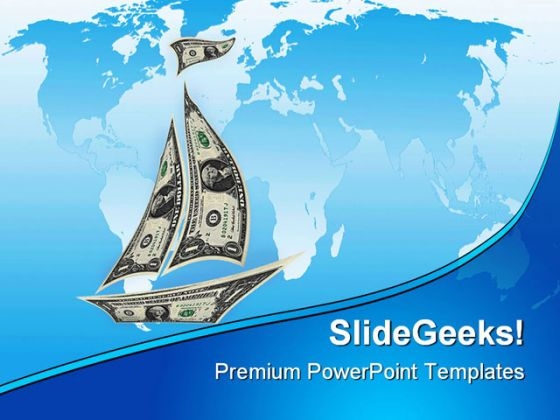 Dollar Ship Money PowerPoint Template 1110 Dollar Ship Money PowerPoint Template 1110