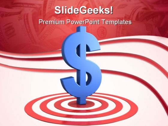 Dollar Sign On Target Business PowerPoint Themes And PowerPoint Slides 0411