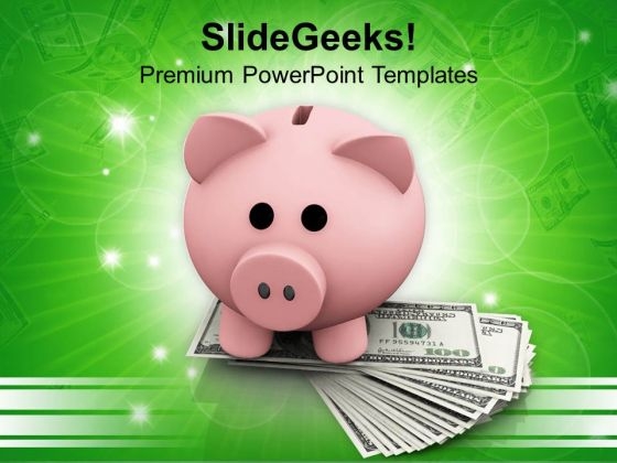 Dollar With Piggy Bank Idea Savings PowerPoint Templates Ppt Backgrounds For Slides 0213 Dollar With Piggy Bank Idea Savings PowerPoint Templates Ppt Backgrounds For Slides 0213