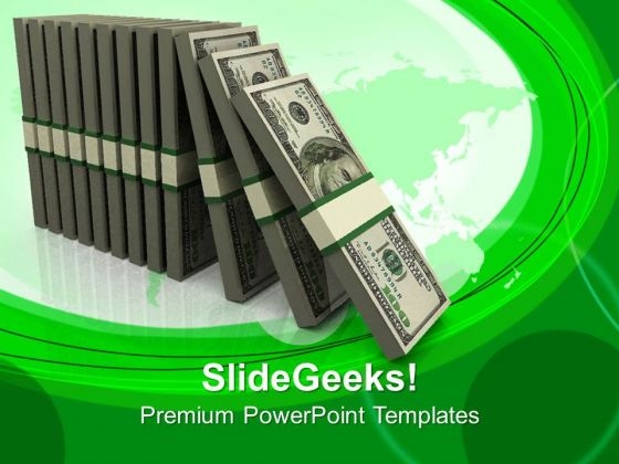 Dollars Domino Marketing PowerPoint Templates And PowerPoint Themes 1012