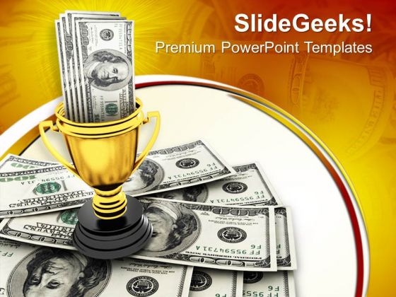 Dollars In Trophy Winner Concept PowerPoint Templates Ppt Backgrounds For Slides 0113 Dollars In Trophy Winner Concept PowerPoint Templates Ppt Backgrounds For Slides 0113