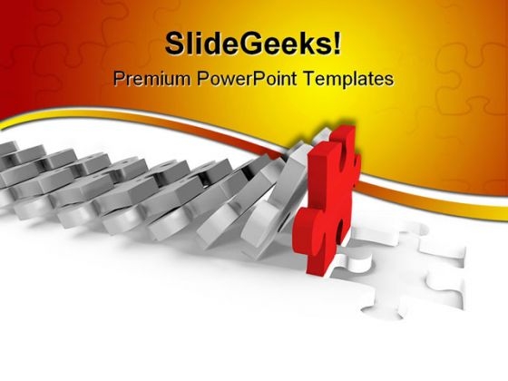 Domino Of Puzzle Business PowerPoint Templates And PowerPoint Backgrounds 0511