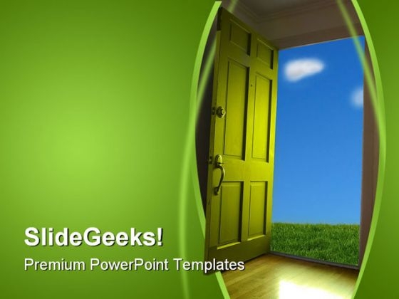 Door Nature PowerPoint Template 1110 Door Nature PowerPoint Template 1110