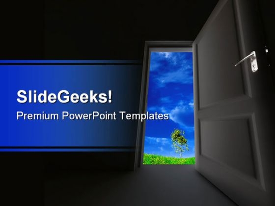 Door To Nature PowerPoint Template 0910