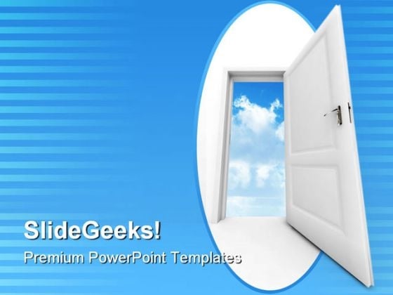 Door To Sky Success PowerPoint Templates And PowerPoint Backgrounds 0811