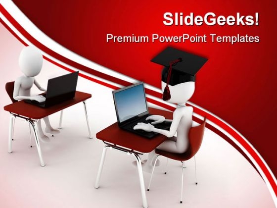 E Learning With People Computer PowerPoint Themes And PowerPoint Slides 0311