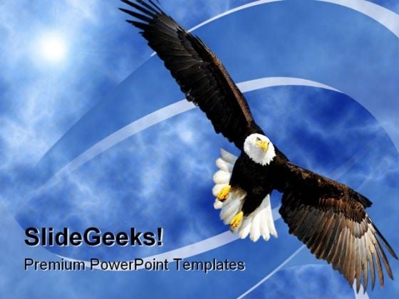 Eagle Clouds America PowerPoint Template 0610