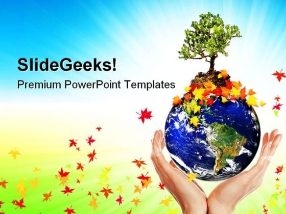 Earth With A Tree Globe PowerPoint Templates And PowerPoint Backgrounds 0611 Earth With A Tree Globe PowerPoint Templates And PowerPoint Backgrounds 0611